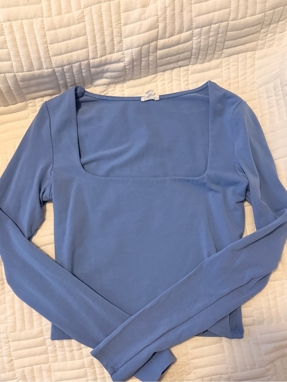 Garage Square Neck Long Sleeve Top in Periwinkle